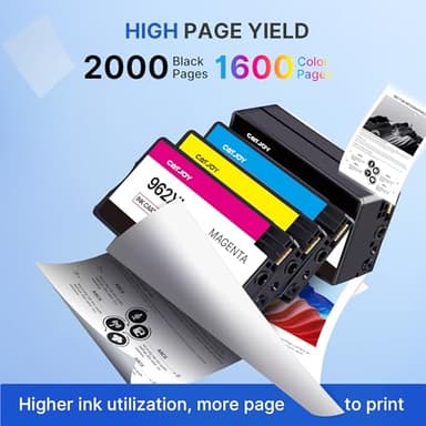 CATJOY 962XL Ink Cartridges Combo Pack Replacement for HP 962XL Ink for HP Ink 962XL Black and 962 Color Combo Pack for HP OfficeJet Pro 9010 9012 9015 9018 9020 9025 Printer(1BK/1C/1M/1Y, 4 Pack) - Image 4