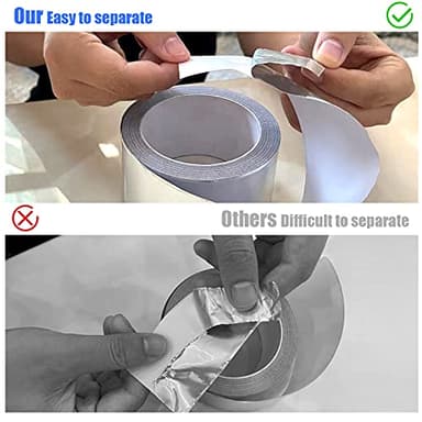 Aluminum Foil Tape, 2 inch x 65 Feet (3.9 mil), Insulation Adhesive Metal High Temperature Heavy Duty HVAC Tape, Silver for Ductwork, Dryer Vent, HVAC - Image 4