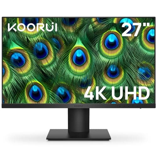 KOORUI 27 Inch 4K Monitor Computer UHD(3840 * 2160) IPS Display, 99% sRGB, 95% DCI-P3, 1.07 Billion Colors, Freesync & G-sync, Displayport & 2X HDMI, VESA 100 * 100mm, Tilt -5 to 20°, Audio Out (N07) - Image 1