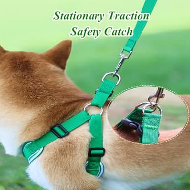 Reflective Dog Harness Breathable Adjustable Pet Harness with Handle for Outdoor Walking,Easy Control for Small,Medium Breeds (Green,L) - Image 3