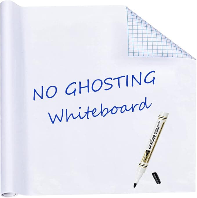 HAMIGAR Whiteboard Sticker for Wall 18" x 79" Dry Erase Board Wallpaper Peel and Stick, White Board Stick on Wall, Contact Paper Adhesive Poster Board Whiteboard with 1 Marker - Image 1