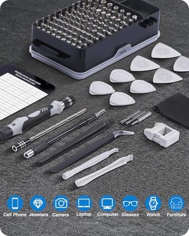 SHOWPIN 122 in 1 Precision Computer Screwdriver Kit, Laptop Screwdriver Sets with 101 Magnetic Drill Bits, Computer Accessories, Electronics Tool Kit Compatible for Tablet, PC, iPhone, PS4 Repair - Image 7