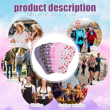 Velmitten 6 Pairs No Show Socks Sockless Shoe Liner Washable Barefoot Shoe Insoles No Slipping Inserts for Women Man(Soft Style) - Image 6