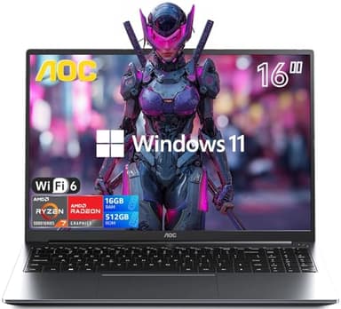 2025 AMD Laptop, 16 inch Gaming Laptop with AMD Ryzen 7 7735HS Processor (8C/16T, up to 4.75GHz), 16GB DDR5 512GB NVMe SSD Work Laptop, 16″ FHD Display, Metal casing, WiFi-6, Backlit KB, Webcam, HDMI - Image 1