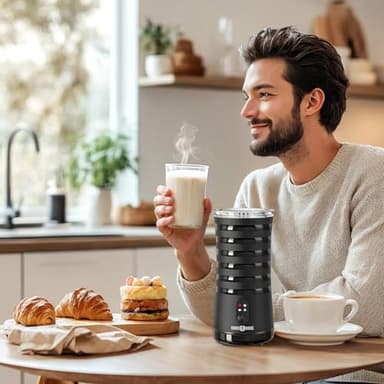 Paris Rhône Milk Frother, 4-in-1 Milk Steamer and Frother, Hot & Cold Foam Milk Warmer with Temperature Control, Auto Shut-Off Frothers for Coffee, Latte, Cappuccino, Macchiato - Image 9