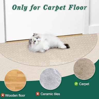 Semi-Circular Carpet Protector for Pets 2PCS, Plastic Under Door Cat Carpet Protector for Doorway, Easy to Cut Cat Scratch Carpet Protector Mat, Anti Scratch Carpet Scratch Stopper for Cats - Image 6