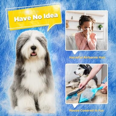 Upgrade Efficient Pet Hair Remover Gloves - Gentle Shedding Brushes for Dogs, Cats & Horses with Long and Short Hair - 1 Pair (Blue) - Image 9