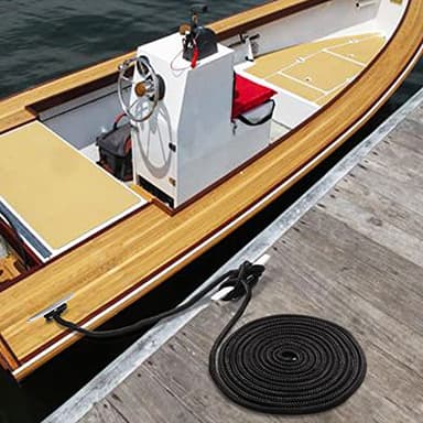 Young Marine Made 1/2 Inch x 25FT Double Braided Nylon Dock Line for Boats with 12 Inch Eyelet, 2 Pack, Black - Image 8