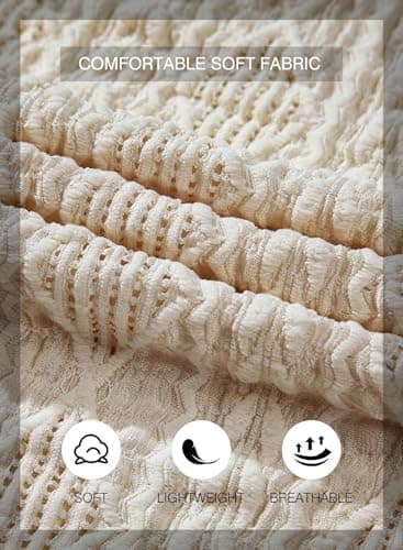 SHEWIN Spring Tops for Women Fashion Crewneck Short Sleeve Shirts Lightweight Comfy Soft Crochet Tops for Women Apricot Medium - Image 9