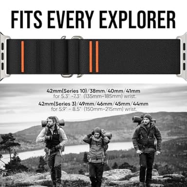 Suitisbest Sport Bands Compatible with Apple Watch Ultra Band 49mm 46mm 45mm 44mm 42mm Men, Stretchy Nylon Sport Loop Strap with S-Hook for iWatch Series 11 10 9 8 7 6 5 4 3 2 1, SE 3 2 1, Ultra 3 2 1 - Image 5