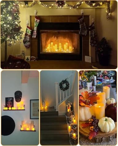 Hausware Flameless Candles 12 Pack, 4"-7" Flickering LED Pillars with Remote Timer & Waterproof, Battery Operated for Outdoor Lanterns Indoor Decor - Image 3