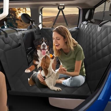 XL Truck Back Seat Extender for Dogs, Dog Seat Cover Back Seat Holds 420lbs, Hard Bottom Pet Seat Covers for Crew Cab Trucks, Dog Hammock for F150, RAM1500, Sierra, Tundra, Silverado, Titan Black - Image 1