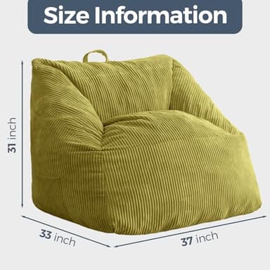 MAXYOYO Bean Bag Chair, Floor Sofa with Handle, Bean Bag Chairs for Adults and Kids, Teens Living Room Bean Bag, Accent Sofa Chair with Pocket for Gaming Reading Relaxing - Image 2