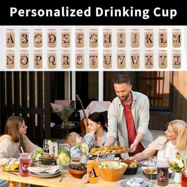 Wulcea Monogrammed Glass Drinking Cup With Lid Straw Cool Grandma Gifts Grandmother Nana Glamma Mawmaw Yaya Abuela Abuelita Grandmas Mamaw Memaw Mimi Nonna Granny Oma Meme Christmas Xmas Present,D - Image 4