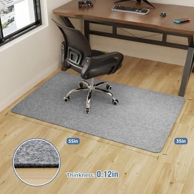 Placoot Office Chair Mat for Hardwood Floor, 55"x35" Computer Chair Mat, Desk Chair Mat, Large Anti-Slip Floor Protector for Home Office - Image 2