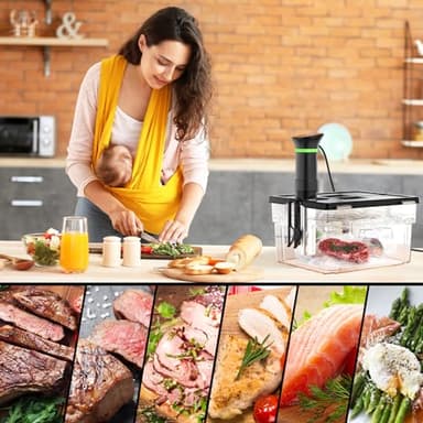 Sous Vide Machines, Sous Vide Cooker, 1000 Watts Immersion Circulators with Recipe, Accurate Temperature and Time Control - Image 7