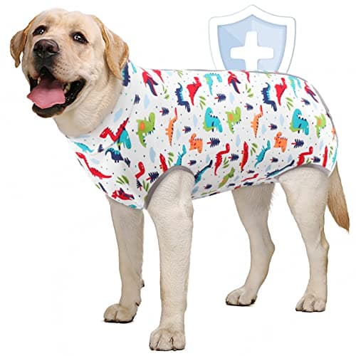AOFITEE Dinosaur Dog Recovery Shirt - Anti Licking Onesie Jumpsuit for Female Dogs After Spay Surgery, Abdominal Wounds, E-Collar Alternative - 6X-Large - Image 1