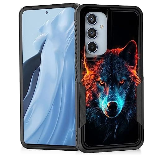 Vobber for Galaxy A54 5G Case,Heavy Duty Dual Layer Hybrid Hard PC Soft Rubber Shockproof Protective Rugged Bumper Case for Samsung Galaxy A54 5G 6.4",Colorful Space Wolf - Image 1