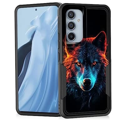 Vobber for Galaxy A54 5G Case,Heavy Duty Dual Layer Hybrid Hard PC Soft Rubber Shockproof Protective Rugged Bumper Case for Samsung Galaxy A54 5G 6.4",Colorful Space Wolf - Image 1
