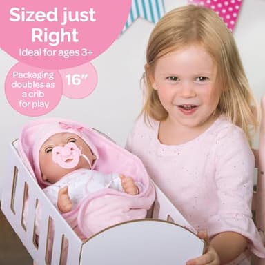 Adora 16 Inch Girl Baby Doll with Accessories Matching 9-Piece Set Including a Pacifier, Hospital, Bracelet, Diaper, and More Gift for Toddlers Ages 3+ Adoption Babies Collection - Cherish - Image 4