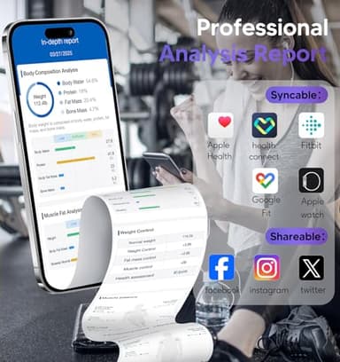 GE Smart Scale for Body Weight: 8-Electrode Digital Bathroom Scale for Weight Fat BMI Muscle Mass Full Body Composition Analyzer 27 Measurements Bluetooth Highly Accurate Weighing Machine, 400 lbs - Image 6