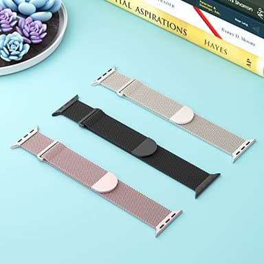 3 Pack Mesh Metal Band Compatible with Apple Watch Band 38mm 40mm 41mm 42mm 44mm 45mm 46mm 49mm, Stainless Steel Magnetic Loop Strap for iWatch Ultra 3 2 1 Series 11/10/9/8/SE/7/6/5/4/3 Men Women - Image 2