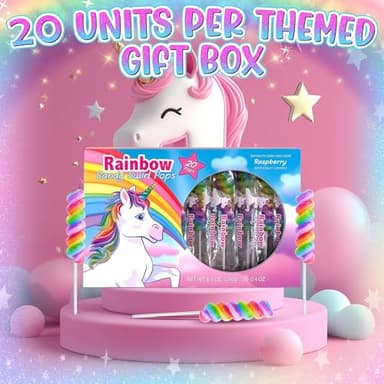 Unicorn Lollipops Individually Wrapped 20pk- Unicorn Party Favors - Unicorn Candy For Unicorn Goodie Bags - Rainbow Candy For Rainbow Party Favors & Unicorn Birthday Decorations - Image 6