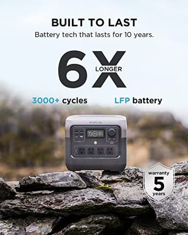 EF ECOFLOW Portable Power Station RIVER 2 Pro, 768Wh LiFePO4 Battery, 70 Min Fast Charging, 4X800W (X-Boost 1600W) AC Outlets, Solar Generator for Outdoor Camping/RVs/Home Use Black - Image 4
