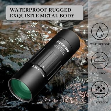 Monocular Telescope, 8x25 High Power, Waterproof Compact Scope with Accessories, Black - Image 7