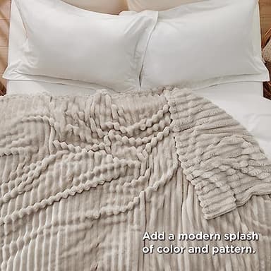 Bedsure GentleSoft King Size Blanket for Bed - Cozy Soft Blankets for Women, Cute Large Fleece Throws for Girls, Linen, 108x90 Inches - Image 5