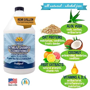 Bodhi Dog Organic Oatmeal Dog Shampoo & Conditioner - Hypoallergenic Formula - Naturally Deodorize Dogs, Cats & Pets - Moisturizes Dry, Itchy & Sensitive Skin - Made in USA (1 Gallon) - Image 4