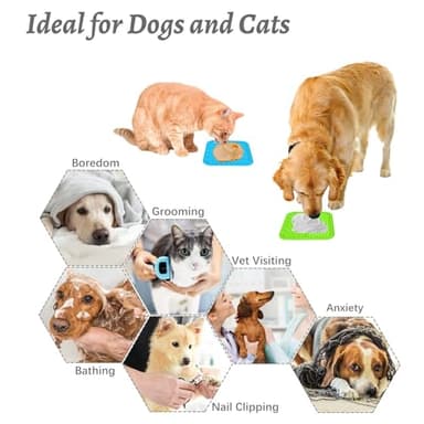 MateeyLife 2PCS Small Lick Mat for Dogs and Cats, Licking Mats for Dog Anxiety Relief, Cat Peanut Butter Lick Pad for Boredom Reducer, Dog Treat Mat Perfect for Bathing Grooming Blue&Green - Image 4