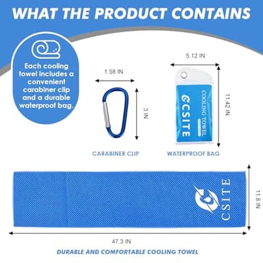 CSITE Cooling Towels for Neck and Face - 6 Pack 47x12 Inch Ice Cold Microfiber Towels, Soft & Breathable Cooling Towel for Hot Weather, Sports, Yoga, Workout, Running, Golf, Camping - Image 5