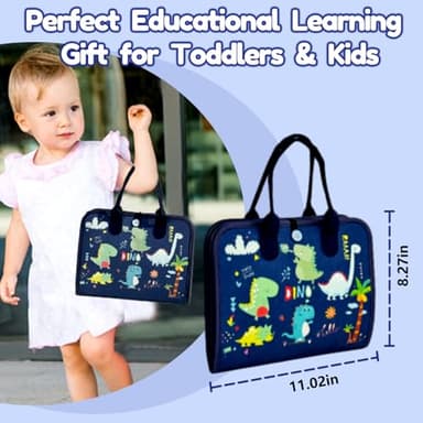 Qizfun Busy Board Book Montessori Toys for 1 2 3 4 Year Old, Boy Birthday Gifts, Educational Sensory Learning Toys for Toddlers 1-3, Car Airplane Travel Activities for Kids Ages 2-4 Year Old - Image 7