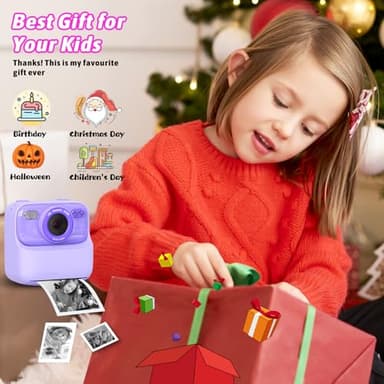 Kids Instant Digital Cameras for Boys and Girls, 1080P HD Dual-Lens Selfie Digital Camera with Print Paper & 32G Card, Christmas Birthday Gifts Toys for Toddler and Teenagers Age 3-16 Years Old - Image 6
