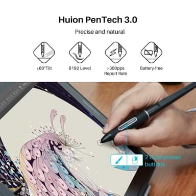 HUION KAMVAS Pro 16 2.5K QHD Drawing Tablet with Screen QLED Full-Laminated Graphics Tablet with Battery-Free Pen, 15.8-inch Digital Art Tablet Compatible with Mac, PC, Android & Linux - Image 5