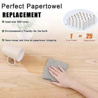 Homaxy 12 Pack Kitchen Dish Cloths (10 x 10 Inches, Grey), Super Soft and Absorbent Coral Velvet Dish Towels, Nonstick Oil Fast Drying Microfiber Cleaning Cloth, No Lint Household Dishcloths - Image 8