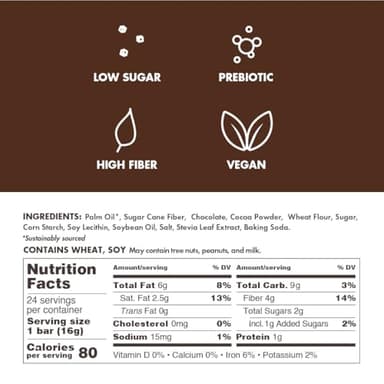 Crispy Dunes Vegan Dark Chocolate Wafer Sticks – Low-Calorie Snack with Dark Chocolate Cream Filling, 90 Calories, Non-GMO, Prebiotic Fiber - 12 Pack - Image 2