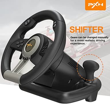 PXN Racing Wheel - Gaming Steering Wheel for PC, V3II 180 Degree Driving Wheel Volante PC Universal Usb Car Racing with Pedal for PS4, PC, PS3,Xbox Series X|S, Xbox One - Image 4
