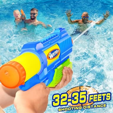 Super Water Gun for Kids Adults: 1200cc Super Water Gun Soaker 2 Pack Squirt Blasters with Impressive Range - Ideal Toys for Boys Girls Summer Outdoor Swimming Pool Beach Sand Water Fighting Fun - Image 5