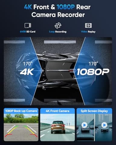 Portable Wireless Carplay Screen for Car: 10.26" HD Car Tablet Compatible with Apple Carplay Android Auto Stereo Touchscreen with 4K Dash Cam/Backup Camera/GPS Navigation/Mirror Link - Image 4