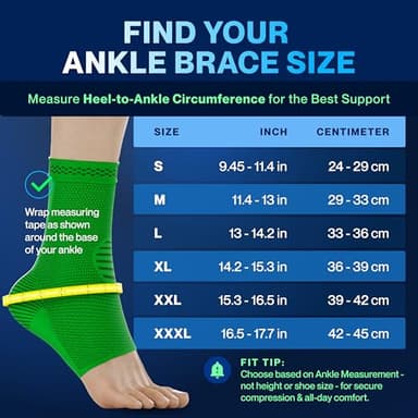 Modvel Foot & Ankle Brace Socks for Sprained Ankle Compression Sleeve - Plantar Fasciitis Relief Brace, Foot Support for pain Women & Men - Tendonitis & Arthritis Feet Sleeve, Stabilizing Ankles Wrap - Image 4