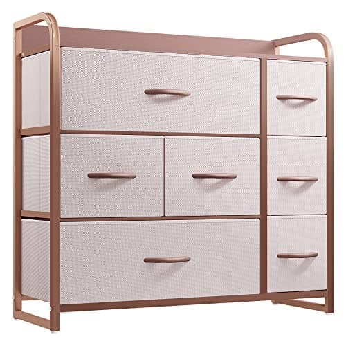 YITAHOME Dresser with 7 Drawers - Fabric Storage Tower, Organizer Unit for Bedroom, Living Room, Hallway, Closets - Sturdy Steel Frame, Wooden Top & Easy Pull Fabric Bins, Pink - Image 1