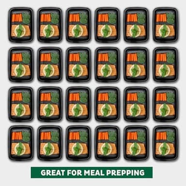 Freshware Meal Prep Containers 15 Count (Pack of 1) Compartment Food Storage Containers with Lids, Bento Box, BPA Free, Stackable, Microwave/Dishwasher/Freezer Safe (28 oz) (Color May Vary - Image 3