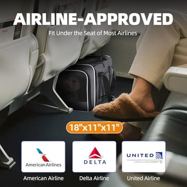 PAPZER Top Loading Medium Cat Carrier with Privacy Curtain, Delta Approved TSA Pet Travel Crate Suitcase Luggage Sleeve, Soft-Sided Dog Kennel Bag 18x11x11 United Airline Approved Under Seat Grey - Image 6