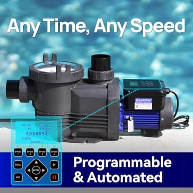AQUASTRONG Variable Speed Pool Pump, 2 HP, 220V, 10566GPH, In/Above Pool Pump, Energy Efficient, High Flow, Powerful Self Primming Swimming Pool Pumps with Filter Basket - Image 5