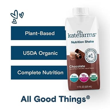 KATE FARMS Organic Nutrition Shake, Chocolate, 16g Protein, 27 Vitamins and Minerals, Protein Meal Replacement Drink, Protein Shake, 11 oz (12 Pack) - Image 5