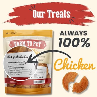 Farm To Pet - Dog Training Treats - Chicken Chips, Single Ingredient - 12 oz, Lean, All Natural, Healthy Dog Treats for Small, Medium, Large Breeds, & Puppies, Made in USA - Image 2