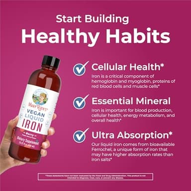 MaryRuth Organics Iron Supplement for Women Men & Kids, Liquid Iron Supplement for Women Men & Kids, Iron for Healthy Blood & Oxygen, Ages 4 & Up, Sugar Free, Vegan, Non-GMO, Gluten Free, 15.22 Fl Oz - Image 5