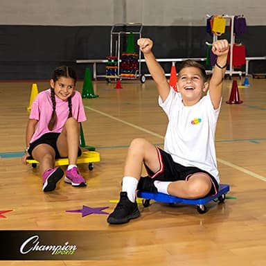 Champion Sports Standard Scooter Board with Handles, Assorted Colors (Yellow or Blue), 12 Inches - Image 5